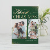 神の祝福あれクリスマス宗教的祝日写真カード シーズンカード (スタンド正面)