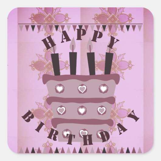 神の祝福があなたにありますように　たくさんの幸せな誕生日がこれからも訪れますように スクエアシール (正面)