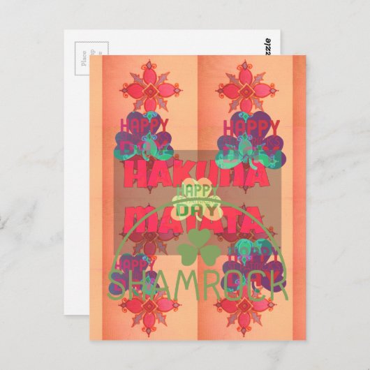 神の祝福があらんことを ハッピーセントパトリックデー ハクナマタ ポストカード (正面/裏面)