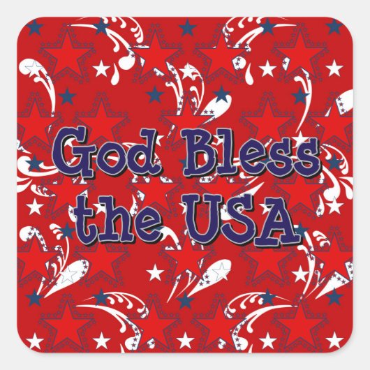 神の祝福がアメリカに Sticker スクエアシール (正面)