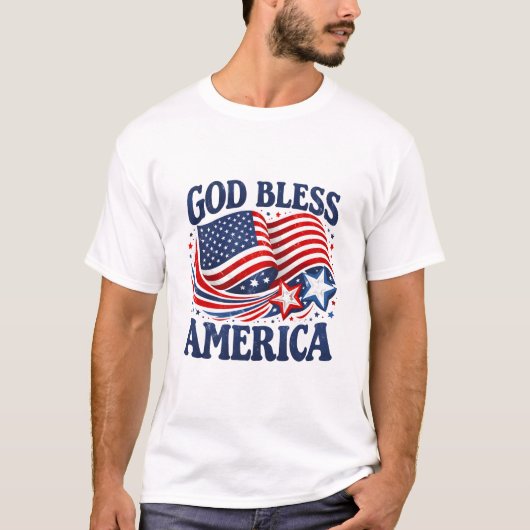 神の祝福がアメリカに Tシャツ (正面)