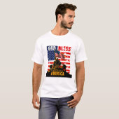 神の祝福のアメリカ"アメリカプライドパトリオデザイン Tシャツ (正面フル)