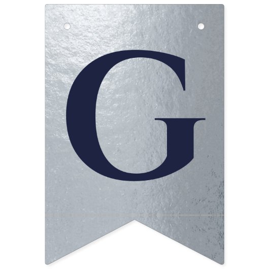 神の祝福の名前シルバーネイビーブルーバプティスコミューニオン バンティングフラッグ (第2の旗)