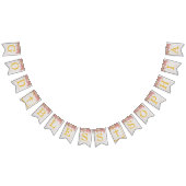 神の祝福の名前ピンクの蘭の女の子バプテスムコミュニオン バンティングフラッグ (全)