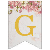 神の祝福の名前ピンクの蘭の女の子バプテスムコミュニオン バンティングフラッグ (第1の旗)