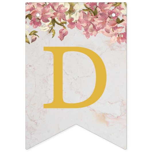 神の祝福の名前ピンクの蘭の女の子バプテスムコミュニオン バンティングフラッグ (第3の旗)