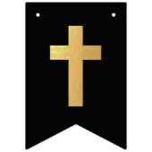 神の祝福の名前ブラック金ゴールド宗教確認 バンティングフラッグ (第1の旗)