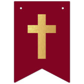 神の祝福の名前金ゴールドブルゴーニュ洗礼聖餐会 バンティングフラッグ (第1の旗)
