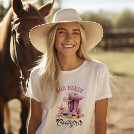 神の祝福の女性のカーボーイ Tシャツ