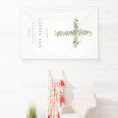 神の祝福ようこそ牧草地ワイルドフラワーはバプテスマを交差 横断幕 (インサイチュ)