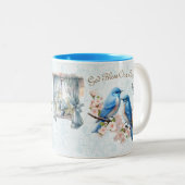 神の祝福わが家ブルーバードダマスクフローラ ツートーンマグカップ (正面右)
