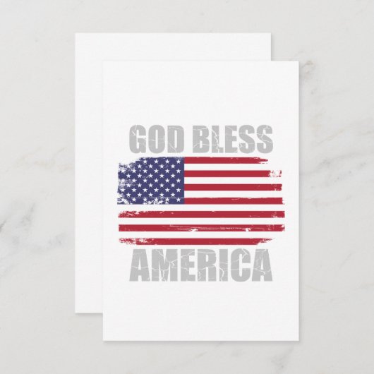 「神の祝福を受けたアメリカ」のぼろぼろの旗 エンクロージャーカード (正面/裏面)
