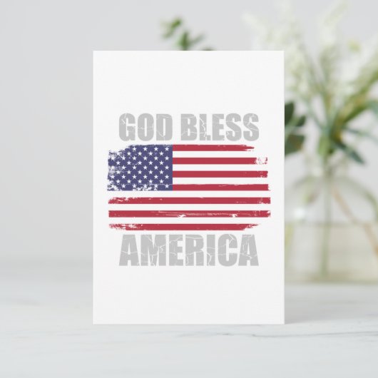 「神の祝福を受けたアメリカ」のぼろぼろの旗 エンクロージャーカード (スタンド正面)