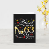 神の祝福を受けた63歳の女性の63回目の誕生日 カード (黄色い花)