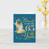 神の祝福を受けた65歳の女性の65歳の誕生日 カード (黄色い花)