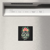 神の祝福を受けた80年 信仰深い80歳の誕生日 マグネット (インサイチュ (食洗機))