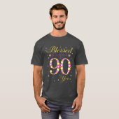 神の祝福を受けた90歳の90歳の誕生日お祝いに Tシャツ (正面フル)