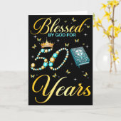 神の祝福を受けて50年 キリスト教徒50歳の誕生日 カード (黄色い花)