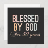 神の祝福を受けて50年、50歳の誕生日デザイン 招待状 (正面/裏面)