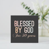 神の祝福を受けて50年、50歳の誕生日デザイン 招待状 (スタンド正面)