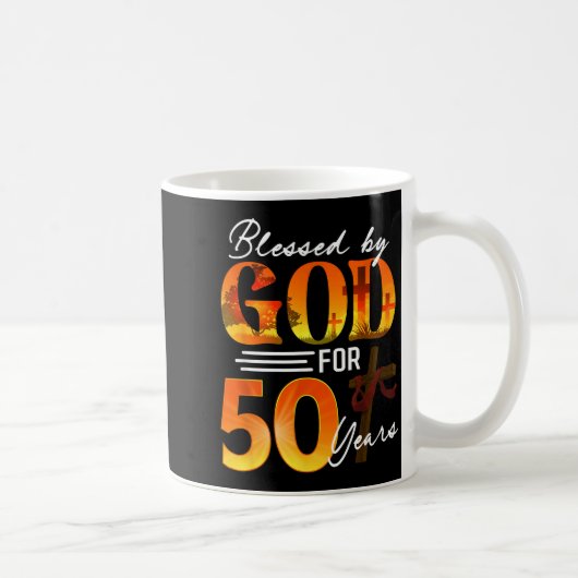 神の祝福を受けて50歳の誕生日を迎えるギフト 50歳の誕生日 コーヒーマグカップ (右)