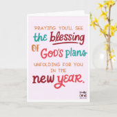 神の祝福を祈る新年のカード カード (黄色い花)