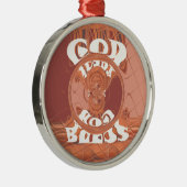 神の祝福を - アフリカをイメージしたスピリチュアルなプリント メタルオーナメント (右)