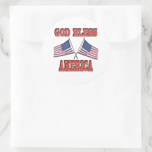神の祝福アメリカがフラッグステッカーを渡した ラウンドシール (バッグ)