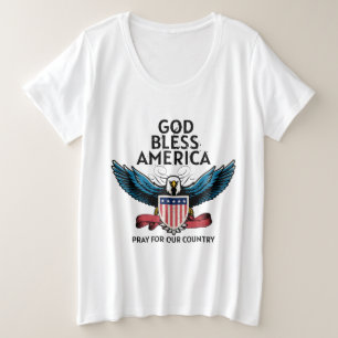 神の祝福アメリカプラスサイズ プラスサイズTシャツ