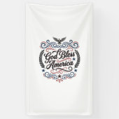 神の祝福アメリカ愛国心あふれるヴィンテージイーグルTシャツ 横断幕 (縦)