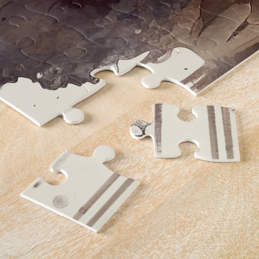 神の祝福アメリカ愛国的なイーグルの水色 ジグソーパズル (側面)