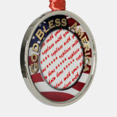 神の祝福アメリカ愛国的な写真フレーム メタルオーナメント (右)