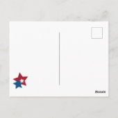 神の祝福アメリカ愛国的な赤白青星 ポストカード (裏面)