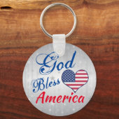 神の祝福アメリカ愛国的ハートUSA キーホルダー (正面)