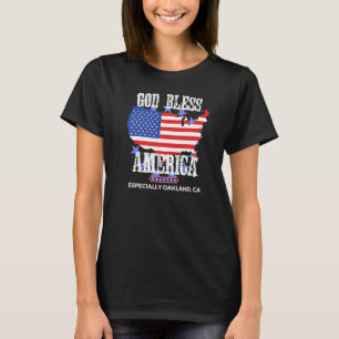 神の祝福アメリカ特にオークランドCA US州D Tシャツ