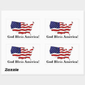 神の祝福アメリカ統一された州国旗のステッカー 長方形シール (シート)