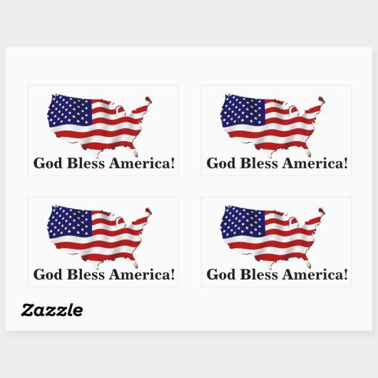 神の祝福アメリカ統一された州国旗のステッカー 長方形シール (シート)