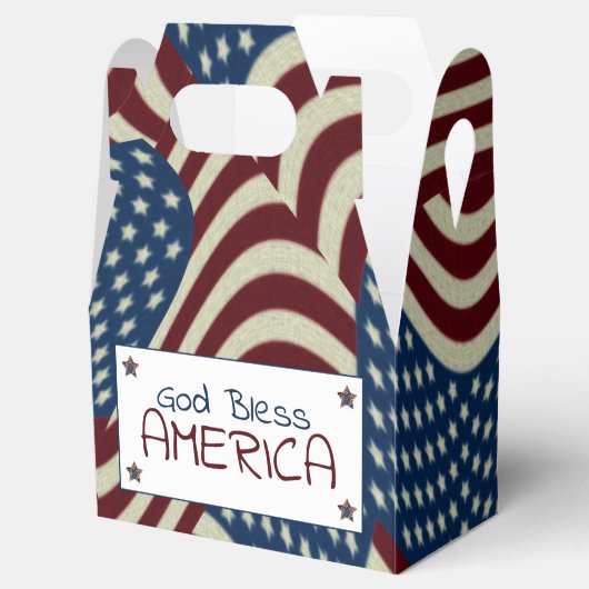 神の祝福アメリカ赤白青国旗 フェイバーボックス (オープン)