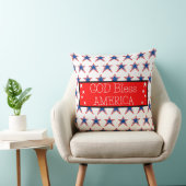 神の祝福アメリカ赤白青星 クッション (椅子)