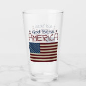 神の祝福アメリカ赤白青 タンブラーグラス (正面)