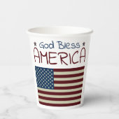 神の祝福アメリカ赤白青 紙コップ (裏面)
