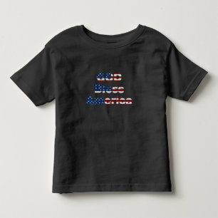 神の祝福アメリカ7月4日グリッター トドラーTシャツ