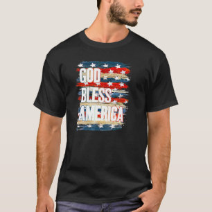 神の祝福アメリカ7月4日独立記念日 Tシャツ