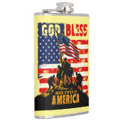 神の祝福アメリカ：アメリカ国旗、愛国主義デザイン フラスク (右)
