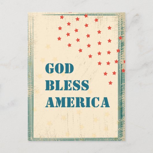 神の祝福アメリカ、ジャンク・レトロ・グリーティングカード シーズンポストカード (正面)