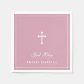 神の祝福クロスガールバプテスマ スタンダードカクテルナプキン (正面)