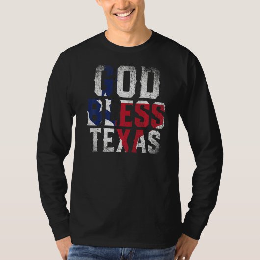 神の祝福テキサス州国旗の愛国的なテキサ誇りを持ったン米国の状態 Tシャツ (正面)