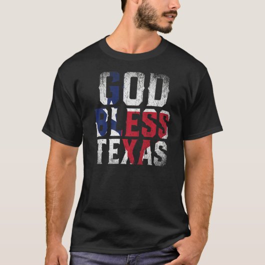 神の祝福テキサス州国旗の愛国的なテキサ誇りを持ったン米国の状態 Tシャツ (正面)