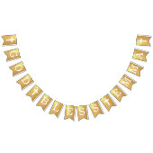 神の祝福金ゴールド4文字の名前の洗礼聖餐会 バンティングフラッグ (全)