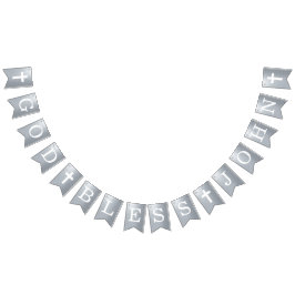 神の祝福4文字の名前シルバーバプテスマ聖餐会 バンティングフラッグ